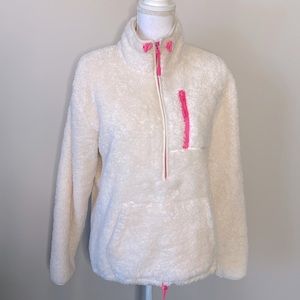 PINK Victoria’s Secret Ivory Fluffy Fleece Sweatshirt XS